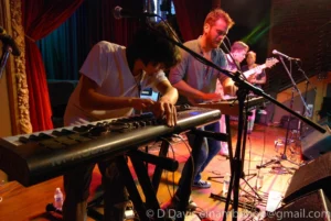 Operation ID, Seaprog 2013, Columbia City Theater Main Stage, 29 June, 2013. L-R: Ivan Arteaga, Rob Hanlon, David Balatero, Jared Borkowski. Photo by D.Davis