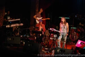 Thinking Plague, Seaprog 2013, Columbia City Theater Main Stage, 30 June, 2013. L-R: Kimara Sajn, Bill Pohl, Mark Harris, Elaine Di Falco